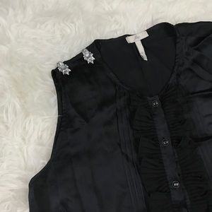 Joie Black Silk Button Up Blouse